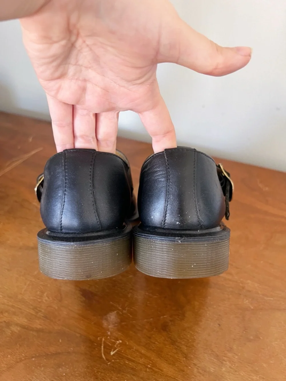 Dr Martens • vintage t-strap mary janes 5027 leather chunky black t bar MIE - Picture 6 of 9